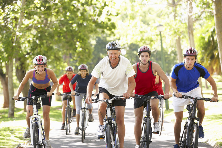 group of cyclists