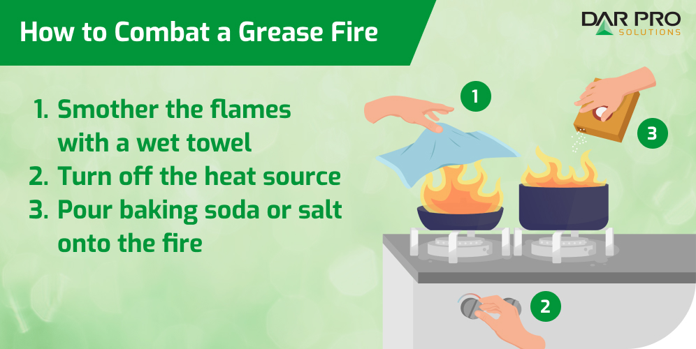 How to put out a grease fire graphic